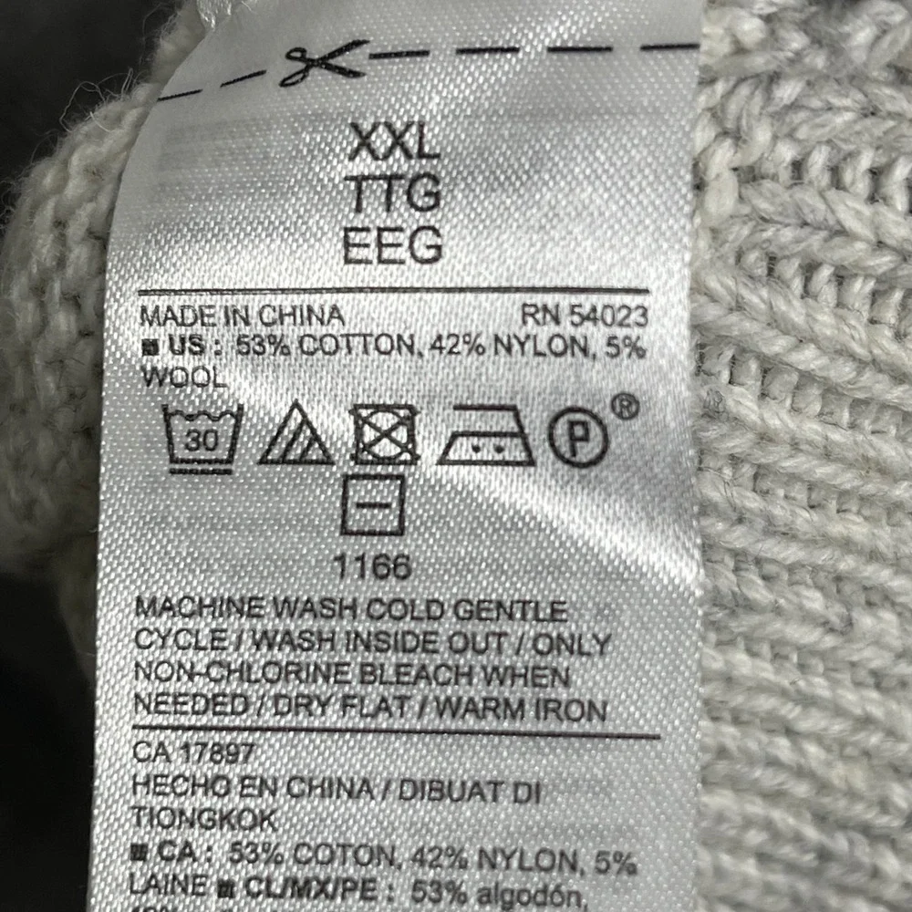Old Navy Mountain Sweater Mens XXL Knit Cotton‎ Wool Cabin Preppy Crew Neck
